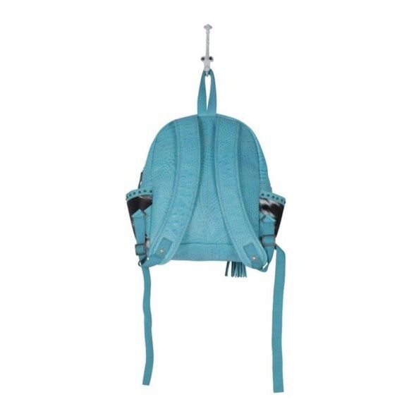 Myra Bag Handmade Wild Backpack Upcycled Canvas & Cowhide Leather - Picture 6 of 9